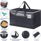 StorageRight Heavy Duty Moving Boxes-Moving Bags with Zipper, Reinforced Handles and Tag Pocket-Collapsible Moving Supplies-Totes for Storage Great for moving, Storage and Travel 93L(Gray-10 Pack)