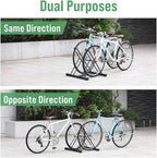 Japard Dual Bicycle Stand for Mountain, Road, or Kid’s Bikes, Floor Stand Instant Versatile Pro Quality Bike Rack, Fits 2.7 Inch Extra Wide Tire Width, Garage for 2 Bikes