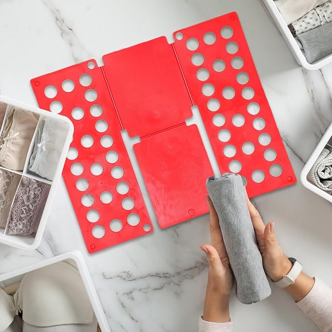 T Shirt Folder Clothes Folding Board, CollapsiblePlastic Laundry Aid, Adjustable SpeedFlip Organizer, Household Liner SorterOrganiser, for Clothing Easy Fast Home Travel Dorm Organization