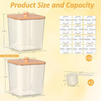 efluky 2 Pack Laundry Pods Container & Dryer Sheet Holder Set,Clear Laundry Room Organization Containers with Bamboo Lids and Labels,Laundry Pods Holder for Scent Booster,Powder,Pod