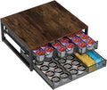 Coffee Pod Holder For Counter, 3 Pull-Out 72 K-Cup Holder Drawer, Wooden Cafe Pods Storage Organizer with Sliding Drawers for Coffee Station, Home, Kitchen, Office, Dorm (Antique Finish)