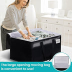 Extra Large Moving Boxes-Moving Bags with Zipper, Carrying Handles and Tag Pocket-Moving Supplies for Space Saving-Totes for Storage - for moving, Storage, Camping and Travel 93L-10 Pack