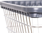 R&B Wire™ 100E58KD Commercial Wire Laundry Cart with Double Pole Rack, 2.5 Bushel, Chrome