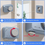Danpoo Retractable Clothesline for RV, Laundry Room & Outdoor Yard - Heavy Duty Anti-Sag Wall Mounted Clothes Drying Line with Stainless Steel Rope