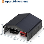 Garvee 20'X20'X10' Metal Car Port for 2 Cars, Enclosed Carports with 220 g Tarp, All-Weather Use Metal Carport, for Full-Size Pickup Trucks, Bass Boats, and Tractors