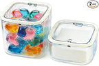 2 Pack Laundry Room Organization Containers, Clear Laundry Organizer & Laundry Pods Container for Pods & Powder, Laundry Room Organization and Storage with Dryer Sheet Holder