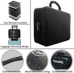 Yuanshikj Heat Insulated Fireproof Waterproof Safe File Organizer,Document Organizer Box with Lock Labels,Multi-Layer Portable Home Travel Safe Storage Box for Important Documents (Black)