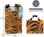 Tiger Print Laundry Basket for College Dorm,50L Collapsible Portable Laundry Hamper Storage Basket for Toys Clothes Organizer