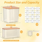 efluky 3 Pack Laundry Pods Container & Dryer Sheet Holder Set, Clear Laundry Room Organization Containers with Bamboo Lids and Labels, Detergent Pods Storage for Scent Booster, Powder