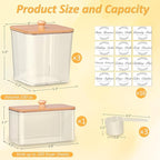 efluky 4 Pack Laundry Pods Container & Dryer Sheet Holder Set,Clear Laundry Room Organization Containers with Bamboo Lids and Labels,Laundry Pods Holder for Scent Booster,Powder,Pod