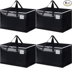 Extra Large Moving Boxes-Moving Bags with Zipper, Carrying Handles and Tag Pocket-Moving Supplies for Space Saving-Totes for Storage - for moving, Storage, Camping and Travel 125L-4 Pack