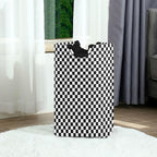 Racing Checkered Flag Laundry Basket for College Dorm,50L Collapsible Portable Laundry Hamper Storage Basket for Toys Clothes Organizer