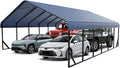 20x30 FT Heavy Duty Metal Carport - Galvanized Steel Car Shelter Garage Kits for 3 Car, RVs, Boats & Outdoor Storage
