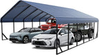 20x30 FT Heavy Duty Metal Carport - Galvanized Steel Car Shelter Garage Kits for 3 Car, RVs, Boats & Outdoor Storage