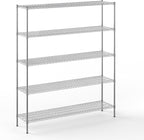 18" Deep x 72" Wide x 86" Height Wire Shelving Kit | 5-Tier | NSF Commercial Storage Rack Unit