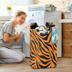 Tiger Print Laundry Basket for College Dorm,50L Collapsible Portable Laundry Hamper Storage Basket for Toys Clothes Organizer