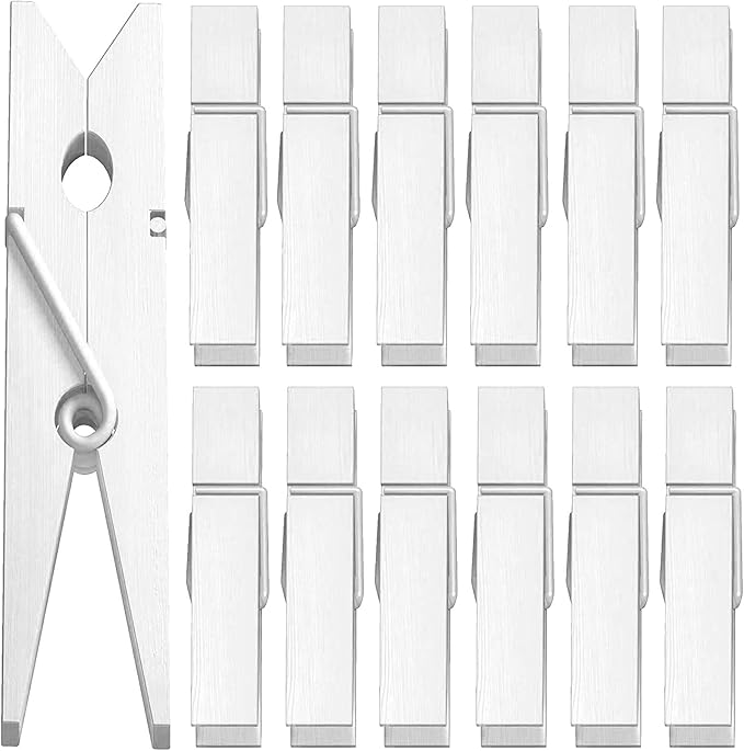100pcs Colorful Clothespins Natural Wooden Colored Clothespins, Photo Paper Peg Pin Craft Spring Clips for Home Arts Crafts Decor, 2.75 inches (White)