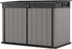Keter Premier Jumbo 6.2 x 4.3 ft. Outdoor Resin Horizontal Storage Shed for Outdoor Yard and Garbage Bin Storage