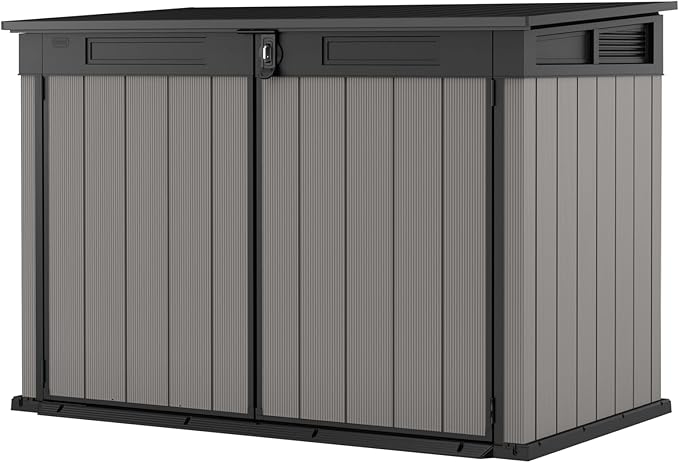 Keter Premier Jumbo 6.2 x 4.3 ft. Outdoor Resin Horizontal Storage Shed for Outdoor Yard and Garbage Bin Storage