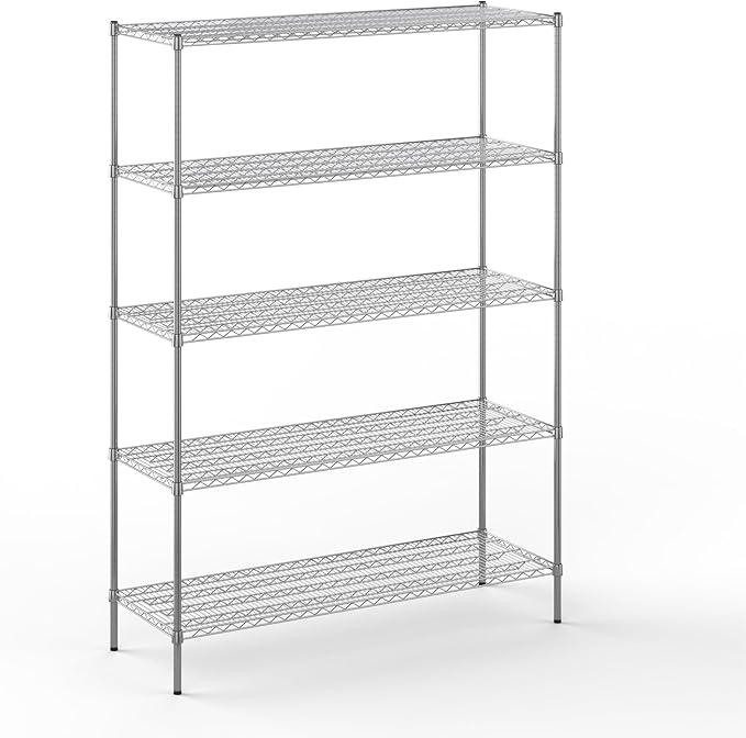 21" Deep x 60" Wide x 86" Height Wire Shelving Kit | 5-Tier | NSF Commercial Storage Rack Unit