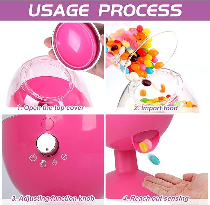 12"Large Automatic Candy Dispenser Machine,Vintage Motion Activated Candy Dispenser Touch Free,3 Distribution Options Desktop Auto Candy Dispenser for Office Desk,Home,Party