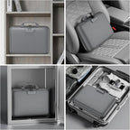 DocSafe Fireproof File Organizer with Lock, Hard-Shell Case Fireproof Document Box with 13 Pocket Accordion File Folder, Portable Home Office Travel Safe Storage for Important Documents Laptop Gray