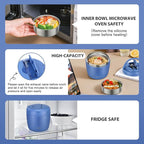 Thermo Food Jar for Hot Food Adults 32OZ Soup Thermo Lunch Containers Wide Mouth Vacuum Insulated Stainless Steel Leakproof Bento Box with Spoon (Blue)