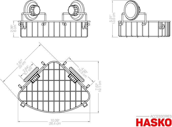 Suction Cup Corner Shower Caddy - 304 Stainless Steel Shower Shelf - Adhesive 3M Stick Discs Included - Bathroom Caddy with Hooks - No Drilling Bathtub Storage Organizer (Bronze)