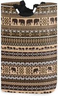 Ethnic African Elephant Laundry Basket for College Dorm,50L Collapsible Portable Laundry Hamper Storage Basket for Toys Clothes Organizer