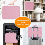 DocSafe 5200°F Document Organizer with Lock,Upgraded Heat Insulated Fireproof＆Waterproof Box 8 Layers File Organizer,Portable Home Travel Safe Storage for Important Documents, Files,Pink (Soft)