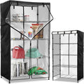 Wire Shelf Cover,600D Heavy Duty 100% Waterproof Shelf Covers for Wire Shelving,Outdoor Storage Shelves Cover for Metal Rack,36" W x 18" D x 72" H,Black with Clear Front