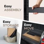 HOMEDANT House 24.4" W 5 Tier Heavy Duty Garage Shelving Adjustable Metal Rack Storage Shelves Standing Shelf Unit Organizers Pantry Closet Office Black 2Pack