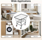 Heavy-Duty Wire Laundry Cart, 1.8 Bushel Rolling Laundry Basket with Wheels, Metal Commercial Wire Laundries Basket Cart for Clothes Storage and Organization (20 * 15.7 * 26in)