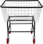 Steel Wire Laundry Cart, 20 X 15.7 X 26In Laundry Basket Sorters with 4 Universal Wheels and Detachable Basket, Commercial Free Standing Heavy Duty Rolling Basket Cart for Bathroom Hotel