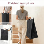 4-Compartment Laundry Cart with Lockable Wheels & Lid 180L Large Wheeled Laundry Basket Heavy-Duty Sorting Organizer for Laundry Room (Black)