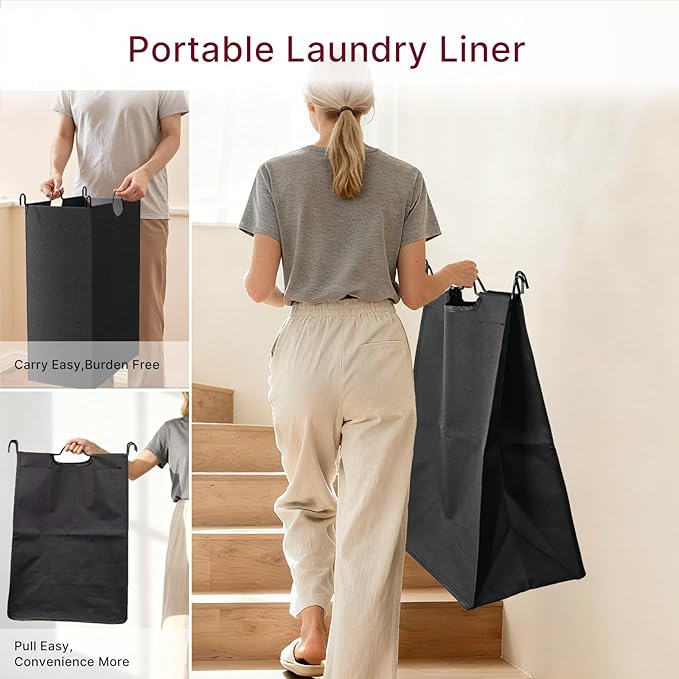 3-Compartment Laundry Cart with Lockable Wheels & Lid 180L Large Wheeled Laundry Basket Heavy-Duty Sorting Organizer for Laundry Room (Black)