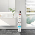4-Tier Rolling Laundry Cart with Wheels, 52'' Stackable Vertical Laundry Sorter & Organizer for Bathroom, Bedroom, and Laundry Room (4-Tier)