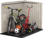 Suncast 5.9 ft. x 3.7 ft Horizontal Stow-Away Storage Shed - Natural Wood-Like Outdoor Storage for Trash Cans and Yard Tools - All-Weather Resin, Hinged Lid, Reinforced Floor - Made in The USA