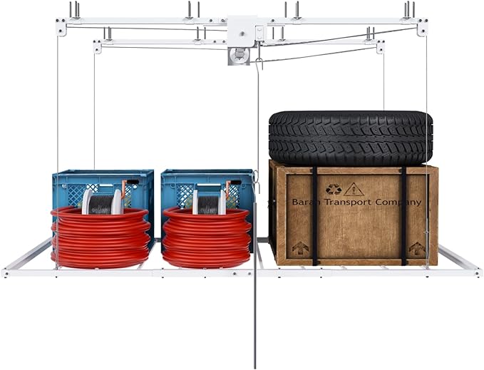 Garage Storage Lift,Overhead Garage Storage Rack,3x6 FT Ceiling Storage Racks for 10-12 FT, 270LBS Capacity All-Steel Construction with Safety Lock (6 * 3)