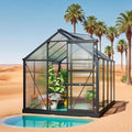 Aluminum Greenhouse with Polycarbonate Panels, Walk-in Garden Greenhouse for Outdoor Plant Growing, Durable Structure for Year-Round Gardening (Gray + Aluminum)