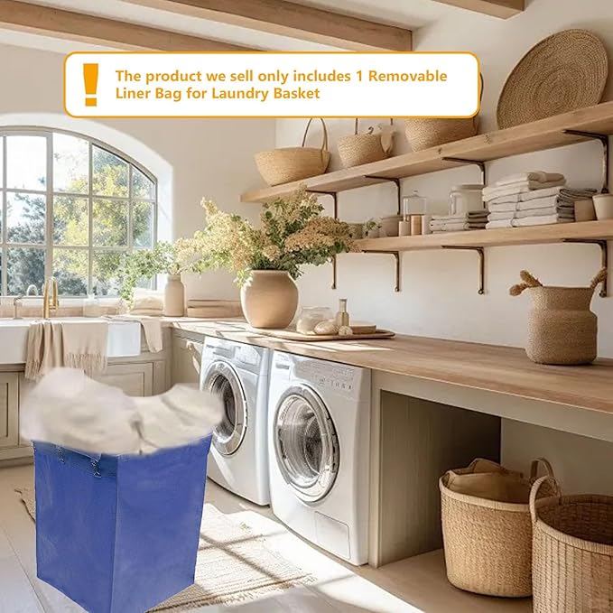 Buhelyc Thickened Oxford Cloth Storage Bag Replacement Liner Bag for Laundry Cart Removable Storage Bag for Commercial/Home(Color:Blue)