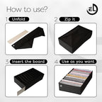 Drawer Organizer Clothes - 3 Set Multipurpose Dresser Drawer Organizer for Adults & Kids, Closet Foldable 10 Cells per Organizer - Non-Woven Fabric, T-Shirts, Baby Clothes, Shorts Organizer - Black