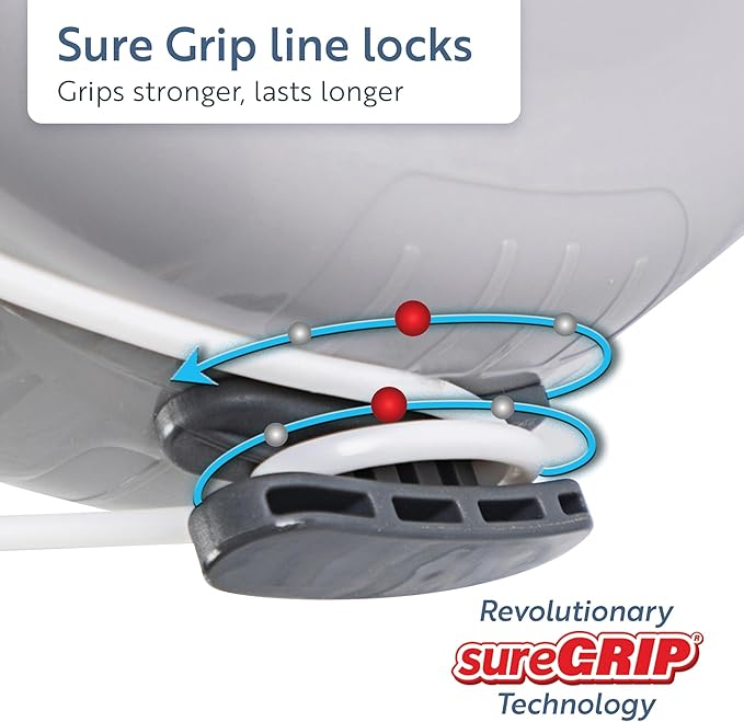 Minky Homecare Outdoor Retractable Clothesline - Heavy Duty PVC Coated Line - Energy and Space Saving Removable Laundry Drying Line - 49 Feet (Gray) (Pack of 6)