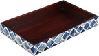 HANDICRAFTS HOME Handmade Moroccan Pattern 10x6 Towel Tray - Small Bathroom Tray, Guest Towel Holder, Decorative Napkin Holder, Bathroom Countertop Storage, Kitchen Hand Towel Holder Moroccan Blue