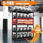 Garage Shelving Unit 3000 LBs Storage Shelves Heavy Duty, 5 Tier Adjustable Metal Shelf Organiazation Industrial Storage Racks Utility Shelf for Tools Garage Basement Warehouse 39.4"W*17.7"D*71.2"H