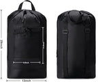 Backpack Laundry Bag,Large Travel Laundry Bags with Shoulder Straps and Mesh Pockets,Laundry Backpack with Drawstring Closure for College,Trave,Dorm, Apartment,Laundromat (Black)
