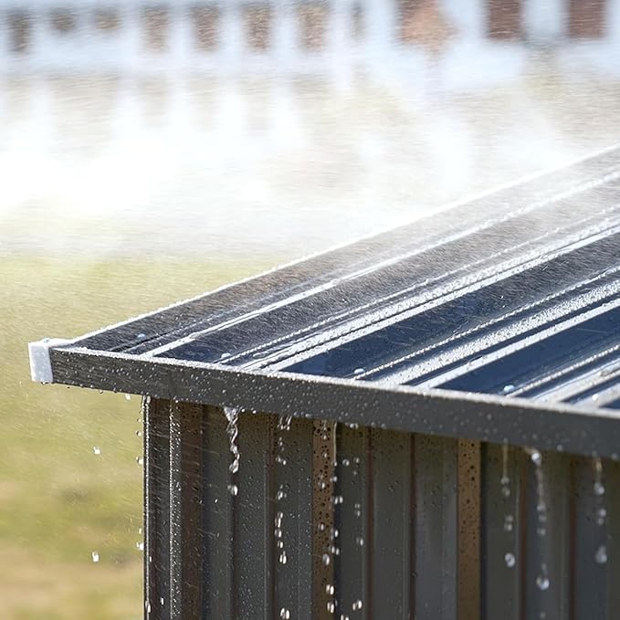 COMHOMA Shed Outdoor Storage Shed Metal,Lockable Doors Tool Sheds with Sloping Roof,Steel Garden Shed with Air Vent for Backyard,Patio,Lawn,Poolside(Grey,5'*3')