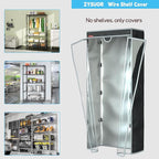 Large Wire Shelving Cover 60" W x 18" D x 72" H – Waterproof Dustproof Heavy-Duty Rack Cover with Clear PVC Front & T-Zipper, Black Oxford for Garage, Warehouse or Basement (No Shelves)