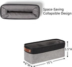 DULLEMELO Small Bathroom Baskets for Toilet Fabric Storage Baskets 2 Pack - 15"x6"x5.5" Foldable Fabric Organizer for Storage Decorative Storage Bins for Home,Closet(Black&Grey)
