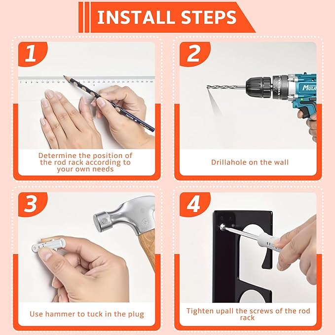 1 Pcs Wall Mount Spray Paint Can Holder, Heavy Duty Metal Spray Can Holder With 8 Holes ForGarage, Paint Can Storage Rack For Shop, Orange Tool Storage Self For Spray Can